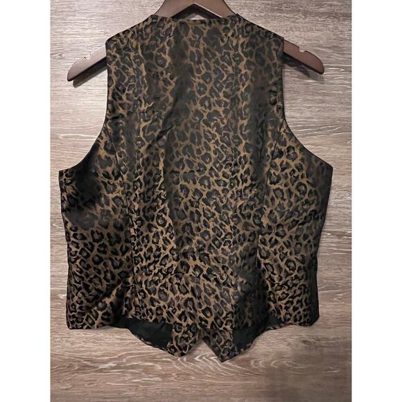 Jacqueline Ferrar Vintage Vest size 12 zipper leopard animal print Jazz - Picture 9 of 10